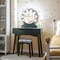 Dressing Table with Large Round Mirror and 8 Light Bulbs for Bedroom